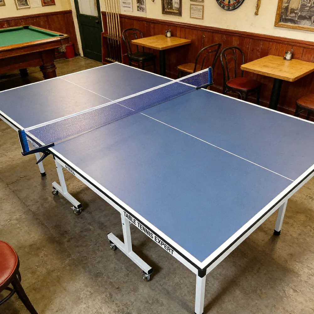 PRIMO Optimal 16mm Indoor Blue Top Foldable Solo Play Table Tennis Pingpong Table-Bats Balls Net - Image 13