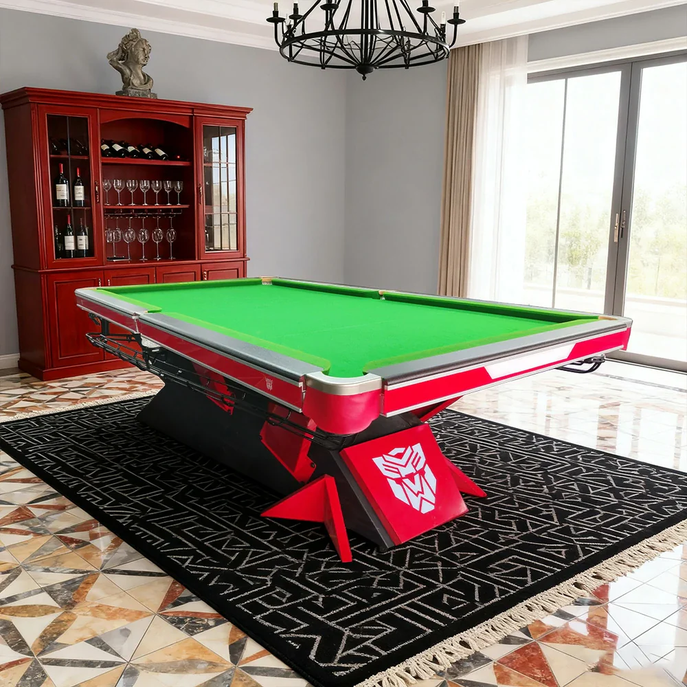 QUESLA 9FT Billiard Table - Oak & Iron Bamboo Build, Polished Marble Surface, Alloy Pockets, Precision Play, Free Accessories Package - Image 2