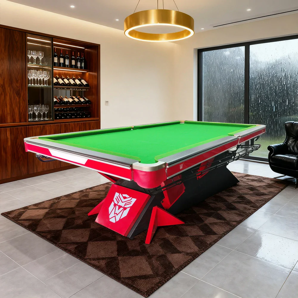 QUESLA 9FT Billiard Table - Oak & Iron Bamboo Build, Polished Marble Surface, Alloy Pockets, Precision Play, Free Accessories Package - Image 4