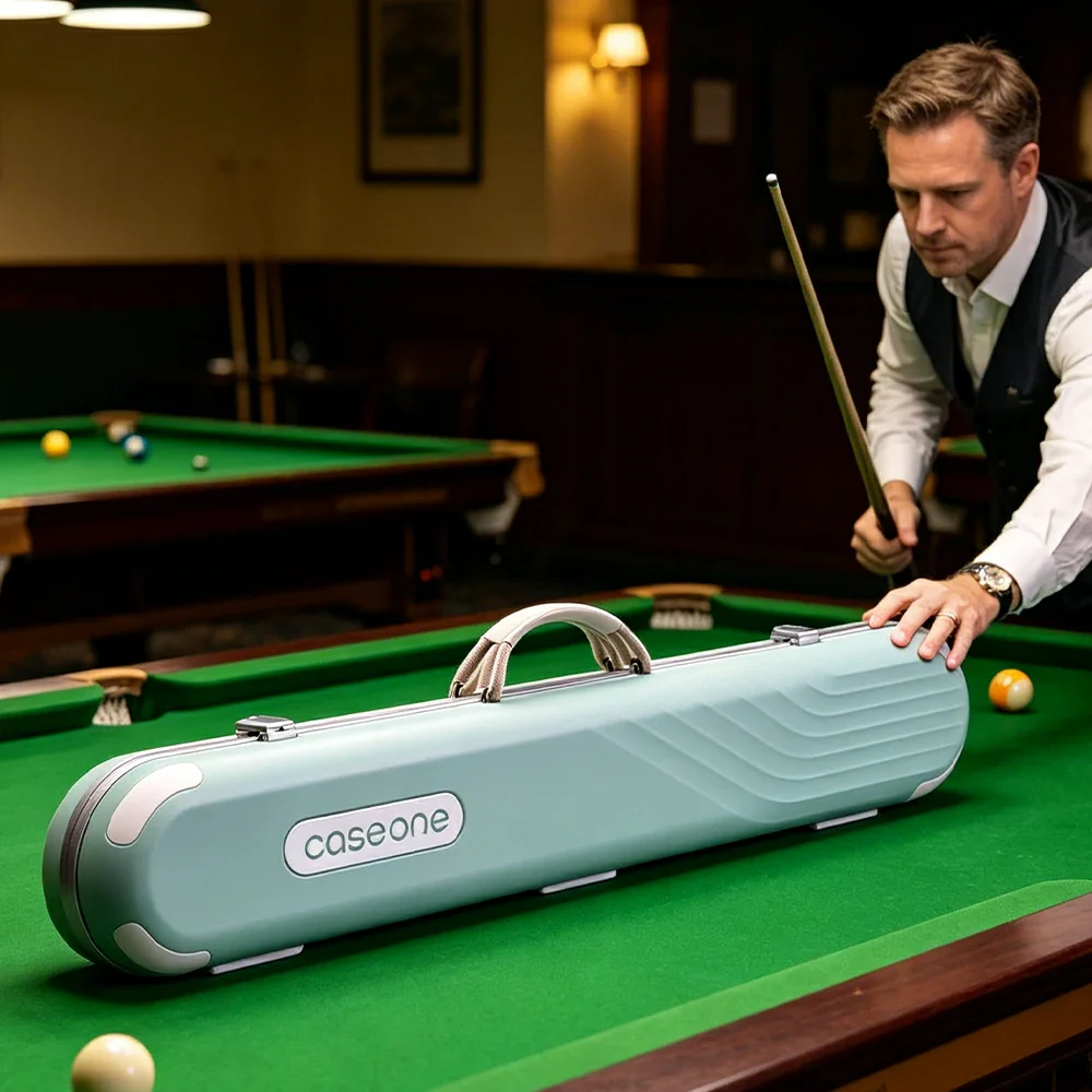 QUESLA Billiard Cue Case 3 Butts 4 Shafts EVA Hard Shell Waterproof Portable Storage 83.5cm Home Club Travel Use - Blue - Image 5
