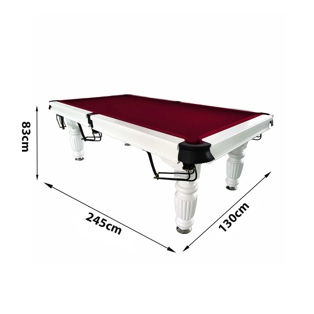 QUESLA 8FT Pool Table 2025 Model - Classic Slate Design Upgraded with Reinforced Legs & Pro Ball Nets - Professional Billiard Table, Solid Timber White Frame - Image 72