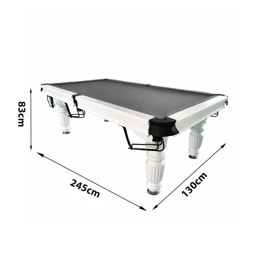 QUESLA 8FT Pool Table 2025 Model - Classic Slate Design Upgraded with Reinforced Legs & Pro Ball Nets - Professional Billiard Table, Solid Timber White Frame - Image 73