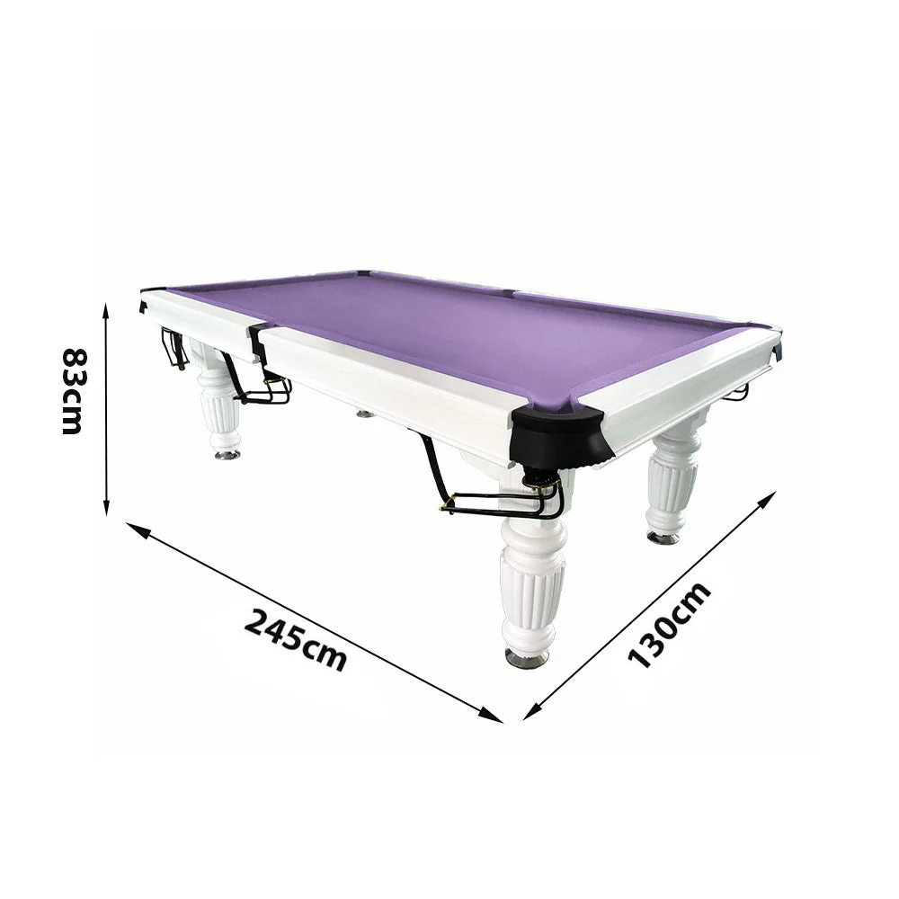 QUESLA 8FT Pool Table 2025 Model - Classic Slate Design Upgraded with Reinforced Legs & Pro Ball Nets - Professional Billiard Table, Solid Timber White Frame - Image 74