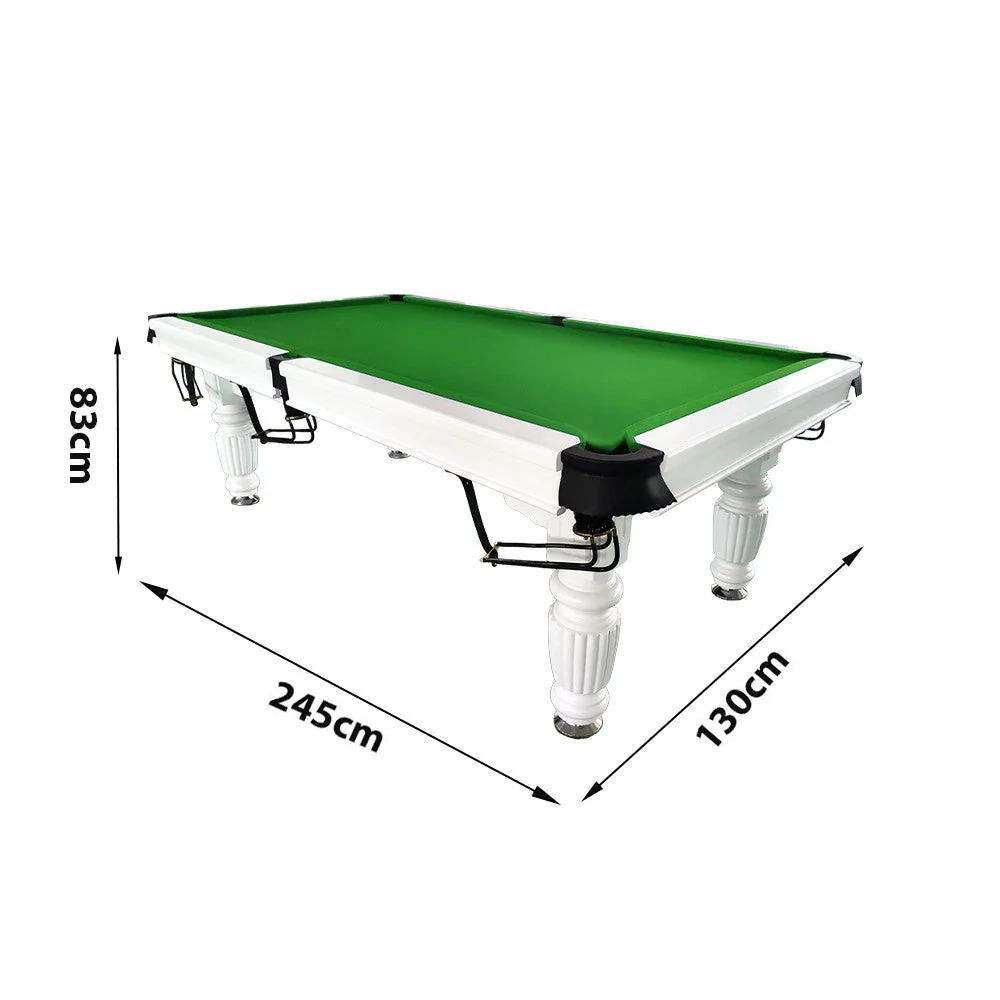 QUESLA 8FT Pool Table 2025 Model - Classic Slate Design Upgraded with Reinforced Legs & Pro Ball Nets - Professional Billiard Table, Solid Timber White Frame - Image 75
