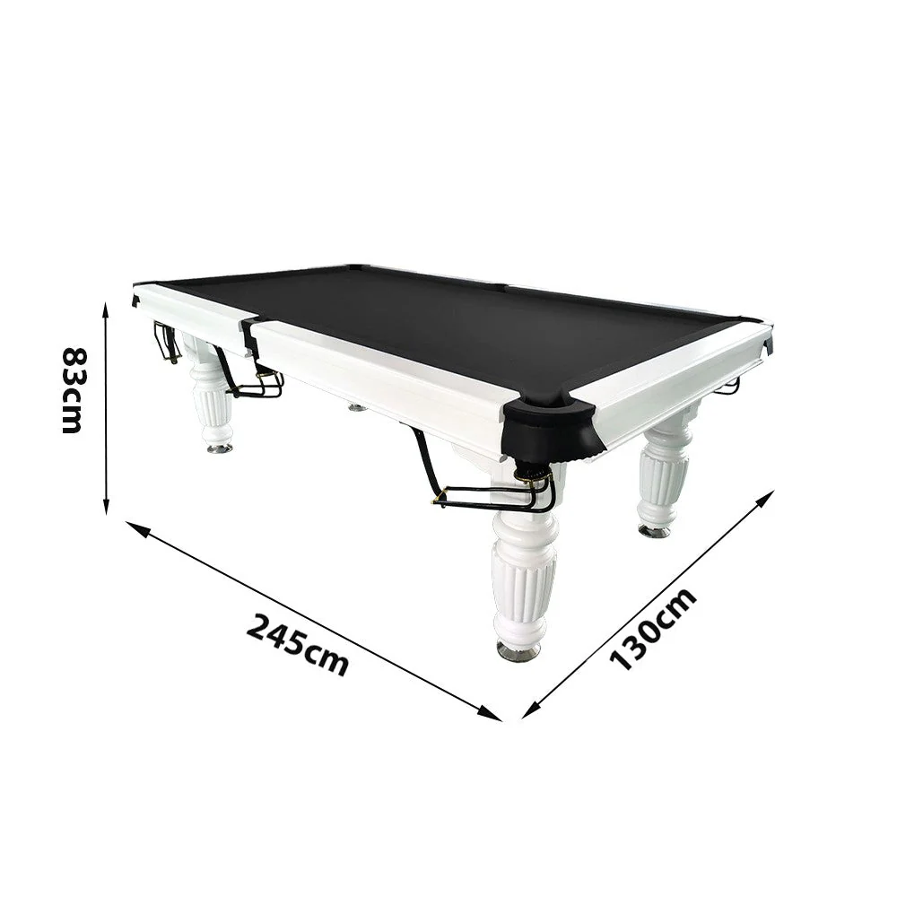 QUESLA 8FT Pool Table 2025 Model - Classic Slate Design Upgraded with Reinforced Legs & Pro Ball Nets - Professional Billiard Table, Solid Timber White Frame - Image 76