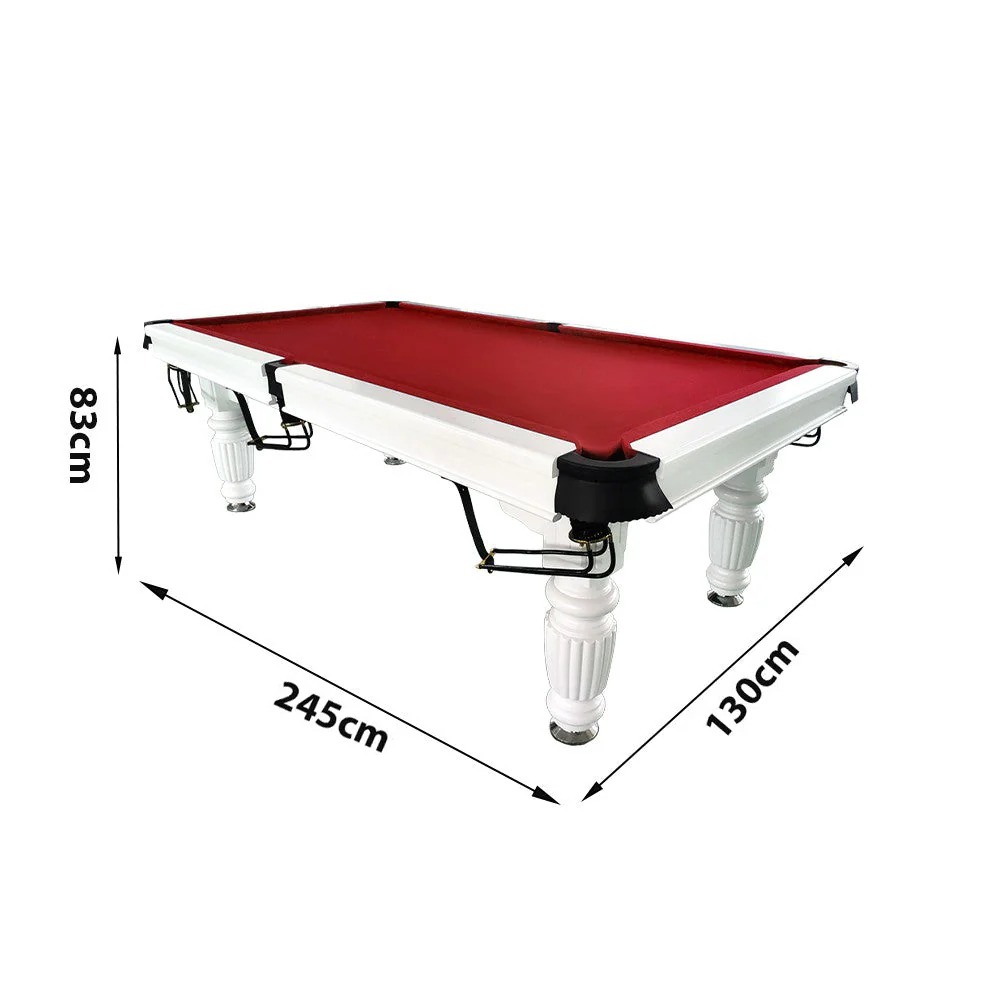 QUESLA 8FT Pool Table 2025 Model - Classic Slate Design Upgraded with Reinforced Legs & Pro Ball Nets - Professional Billiard Table, Solid Timber White Frame - Image 77