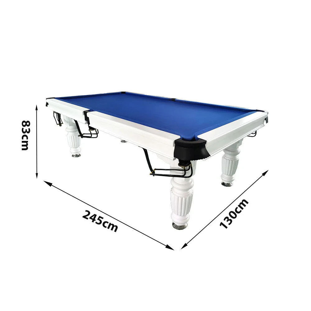 QUESLA 8FT Pool Table 2025 Model - Classic Slate Design Upgraded with Reinforced Legs & Pro Ball Nets - Professional Billiard Table, Solid Timber White Frame - Image 78