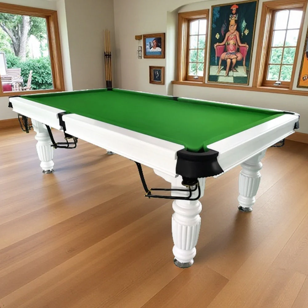 QUESLA 8FT Pool Table 2025 Model - Classic Slate Design Upgraded with Reinforced Legs & Pro Ball Nets - Professional Billiard Table, Solid Timber White Frame - Image 15