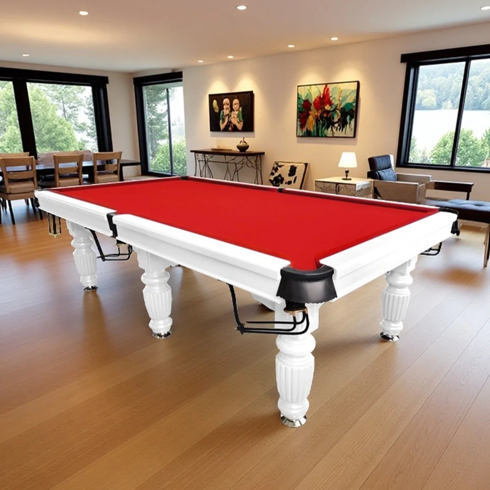 QUESLA 9FT Pool Table 2025 Model - Classic Slate Design Upgraded with Reinforced Legs & Pro Ball Nets - Professional Billiard Table, Solid Timber White Frame - Image 28