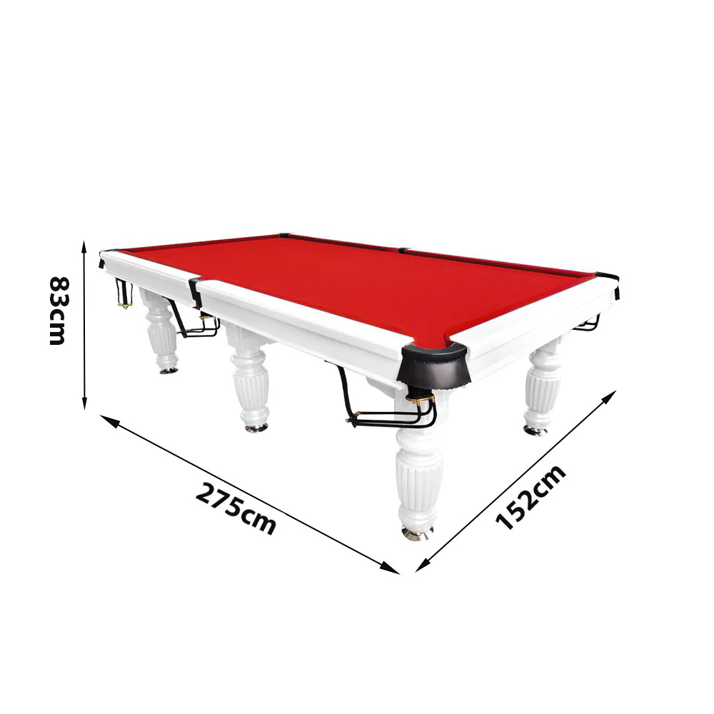 QUESLA 9FT Pool Table 2025 Model - Classic Slate Design Upgraded with Reinforced Legs & Pro Ball Nets - Professional Billiard Table, Solid Timber White Frame - Image 30