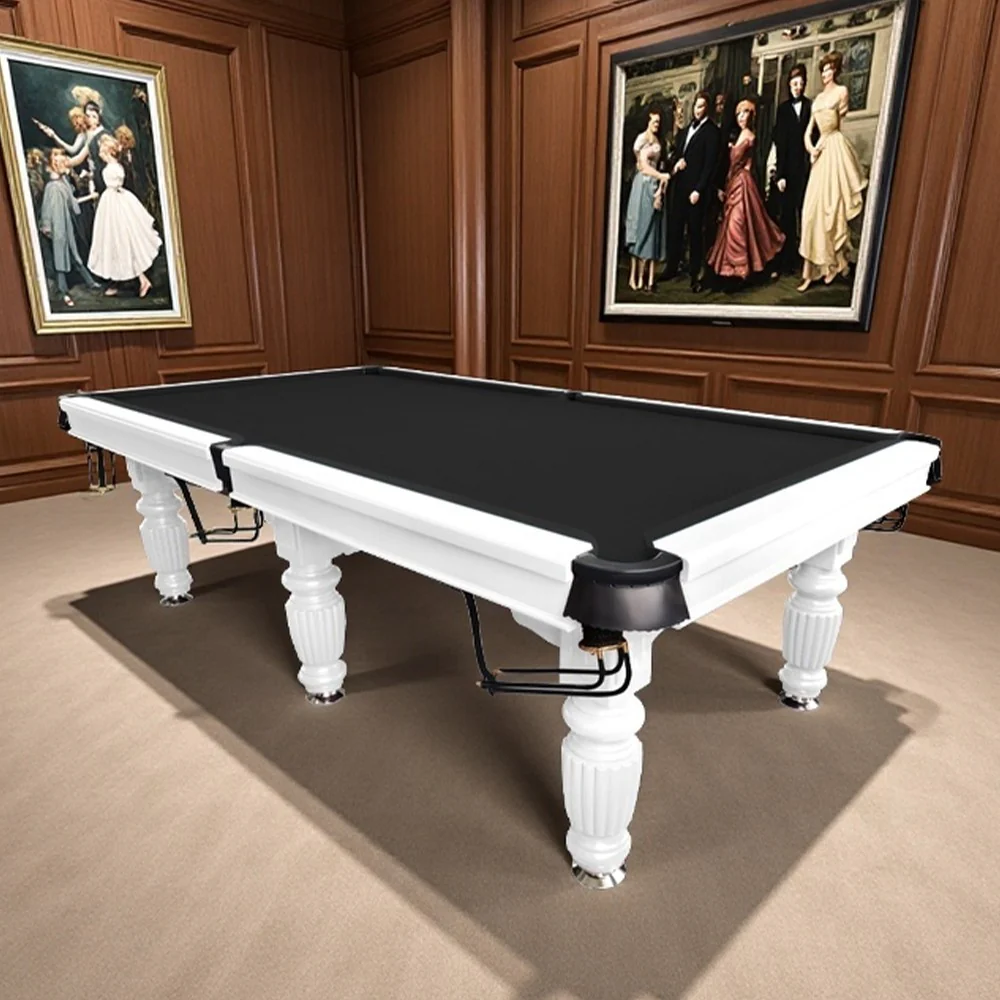 QUESLA 9FT Pool Table 2025 Model - Classic Slate Design Upgraded with Reinforced Legs & Pro Ball Nets - Professional Billiard Table, Solid Timber White Frame - Image 2