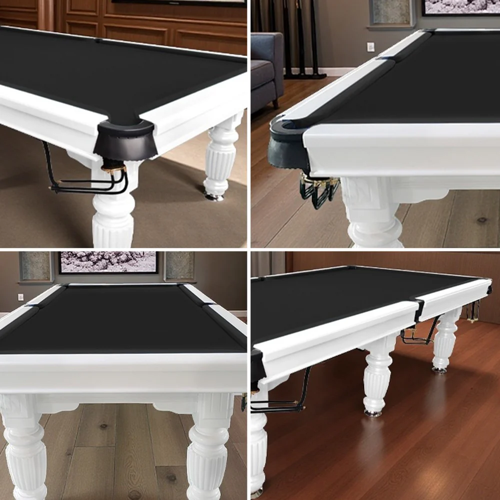 QUESLA 9FT Pool Table 2025 Model - Classic Slate Design Upgraded with Reinforced Legs & Pro Ball Nets - Professional Billiard Table, Solid Timber White Frame - Image 3