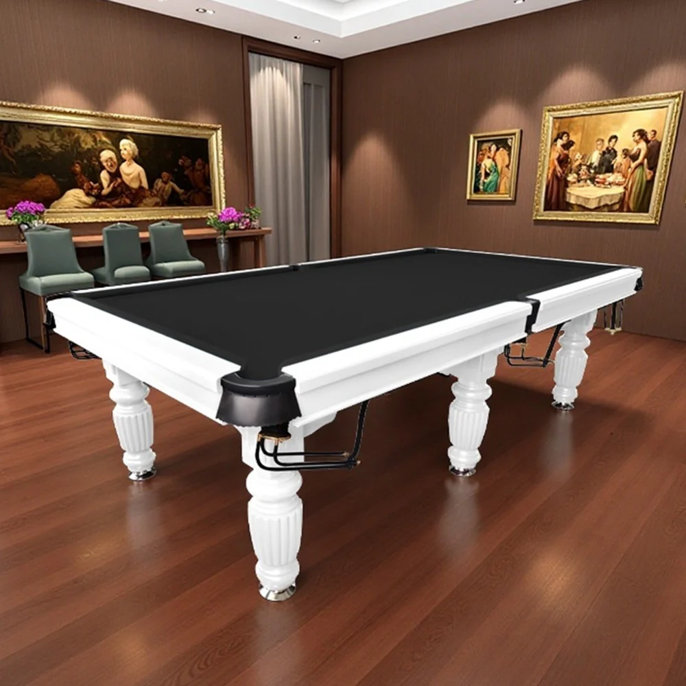 QUESLA 9FT Pool Table 2025 Model - Classic Slate Design Upgraded with Reinforced Legs & Pro Ball Nets - Professional Billiard Table, Solid Timber White Frame - Image 4