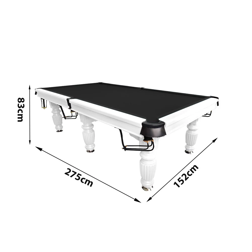 QUESLA 9FT Pool Table 2025 Model - Classic Slate Design Upgraded with Reinforced Legs & Pro Ball Nets - Professional Billiard Table, Solid Timber White Frame - Image 5