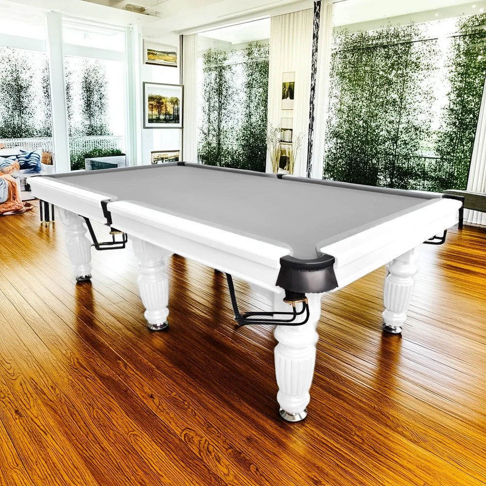 QUESLA 9FT Pool Table 2025 Model - Classic Slate Design Upgraded with Reinforced Legs & Pro Ball Nets - Professional Billiard Table, Solid Timber White Frame - Image 9