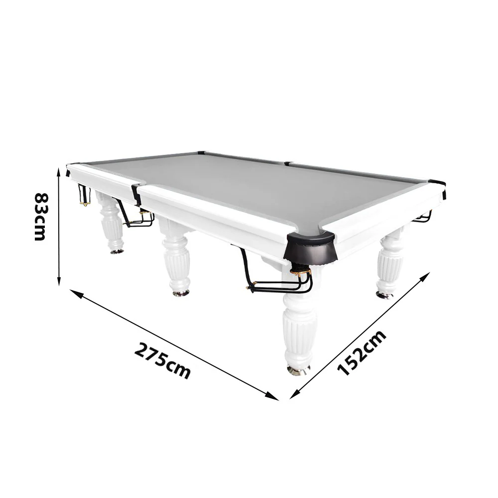 QUESLA 9FT Pool Table 2025 Model - Classic Slate Design Upgraded with Reinforced Legs & Pro Ball Nets - Professional Billiard Table, Solid Timber White Frame - Image 10