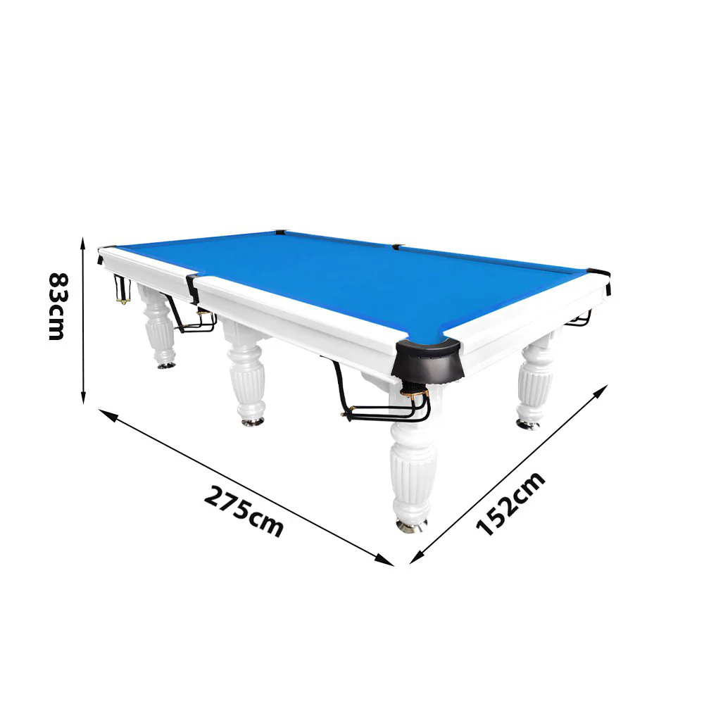 QUESLA 9FT Pool Table 2025 Model - Classic Slate Design Upgraded with Reinforced Legs & Pro Ball Nets - Professional Billiard Table, Solid Timber White Frame - Image 15