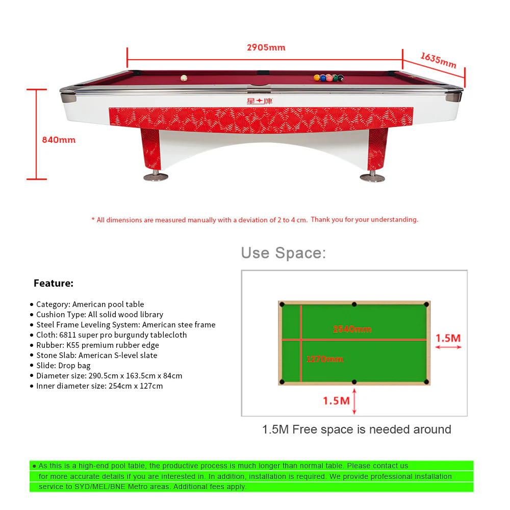 XINGPAI XW130 9FT American Billiard Table Fancy Nine Ball Table Xiangyun Carving Billiard Case - Image 11
