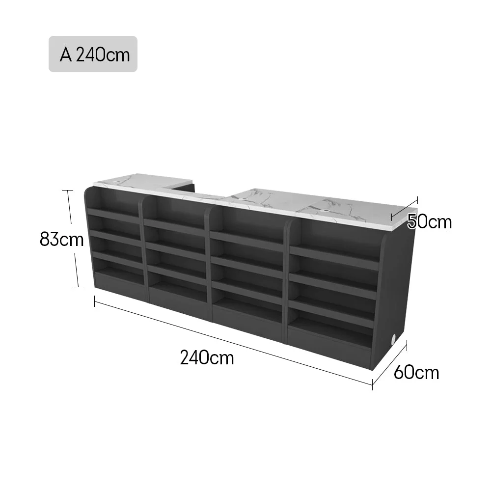 MODERA Slate Table Top Reception Desk MDF Cabinet - Image 12