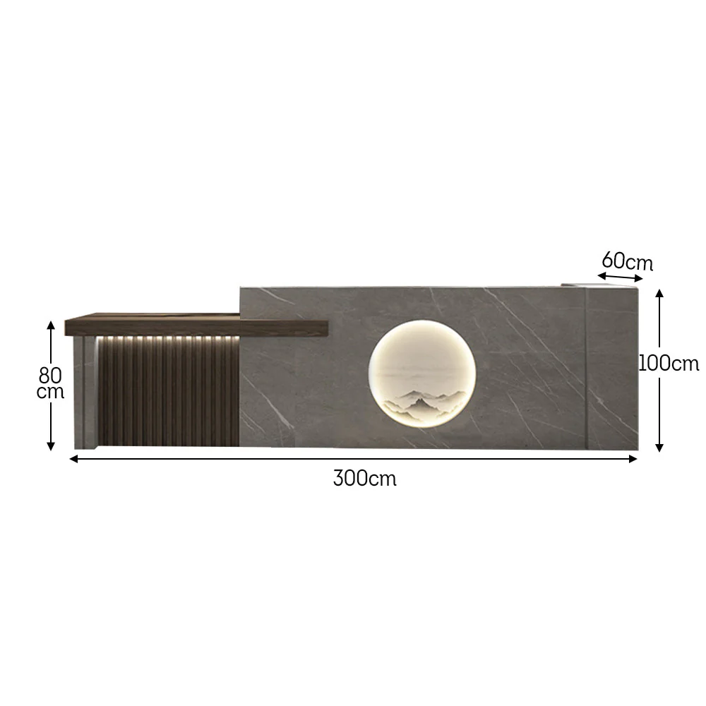 MODERA 100/180/240/300/400cm Length Reception Desk w/ Light - Image 29