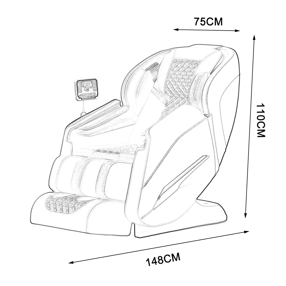 RELAXA L25 SL Track Electric Massage Chair with Zero Gravity - Grey - Image 8