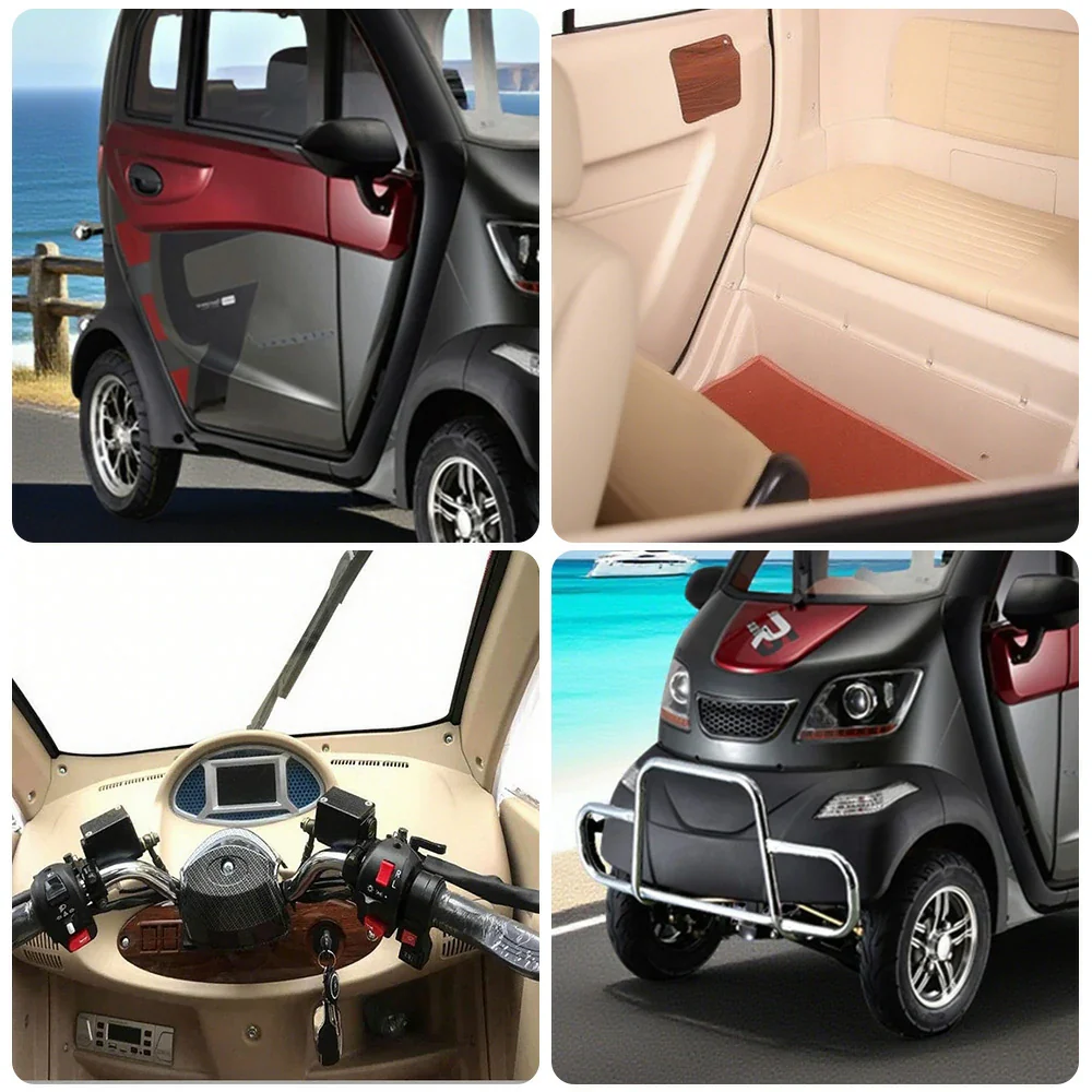 ROLLUX Enclosed Mobility Scooter - 60V1200W Motor, 70-80km Long Range, All-Weather Comfort, Safe Urban Commuting with Armrest Control - Image 3