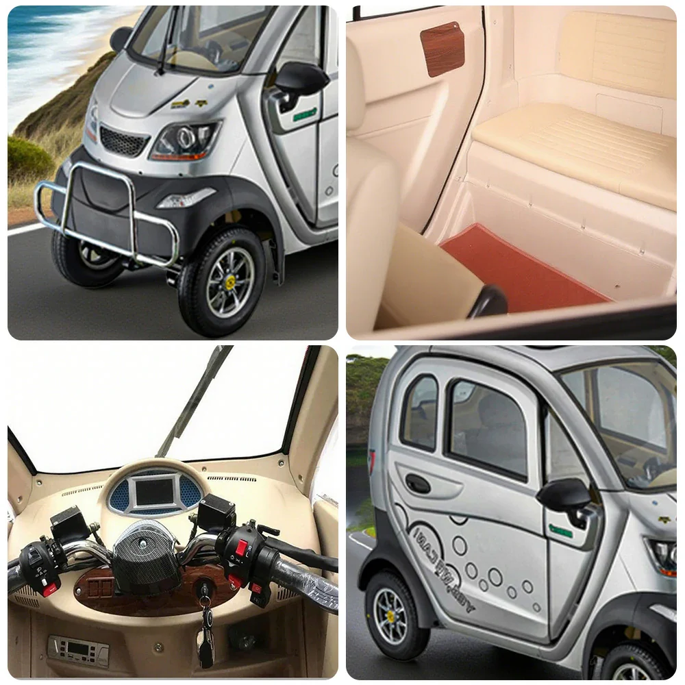 ROLLUX Enclosed Mobility Scooter - 60V1200W Motor, 70-80km Long Range, All-Weather Comfort, Safe Urban Commuting with Armrest Control - Image 8