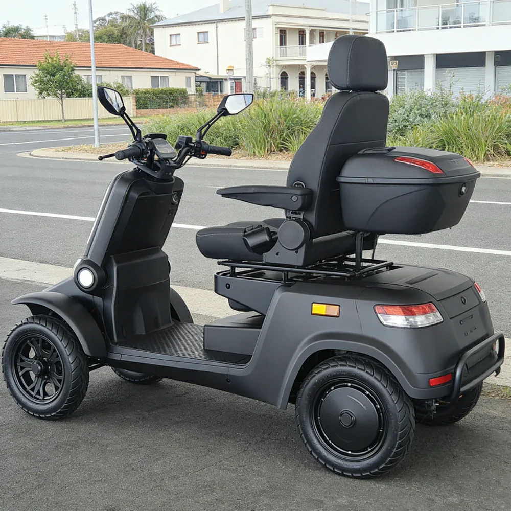 ROLLUX E4 800W×2 4-Wheel Mobility Scooter 300KG Weight Capacity with Lead-Acid Battery - Black - Image 4