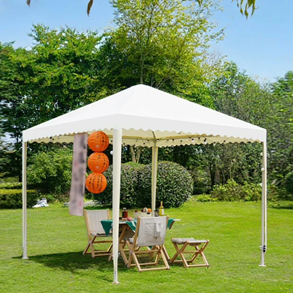 SOLARA Outdoor Canopy - Heavy-Duty Pavilion with Triangular Reinforcement, 10cm Thick Posts, Waterproof Polycarbonate Roof - 3x3m Standard Model - Yellow - Image 2
