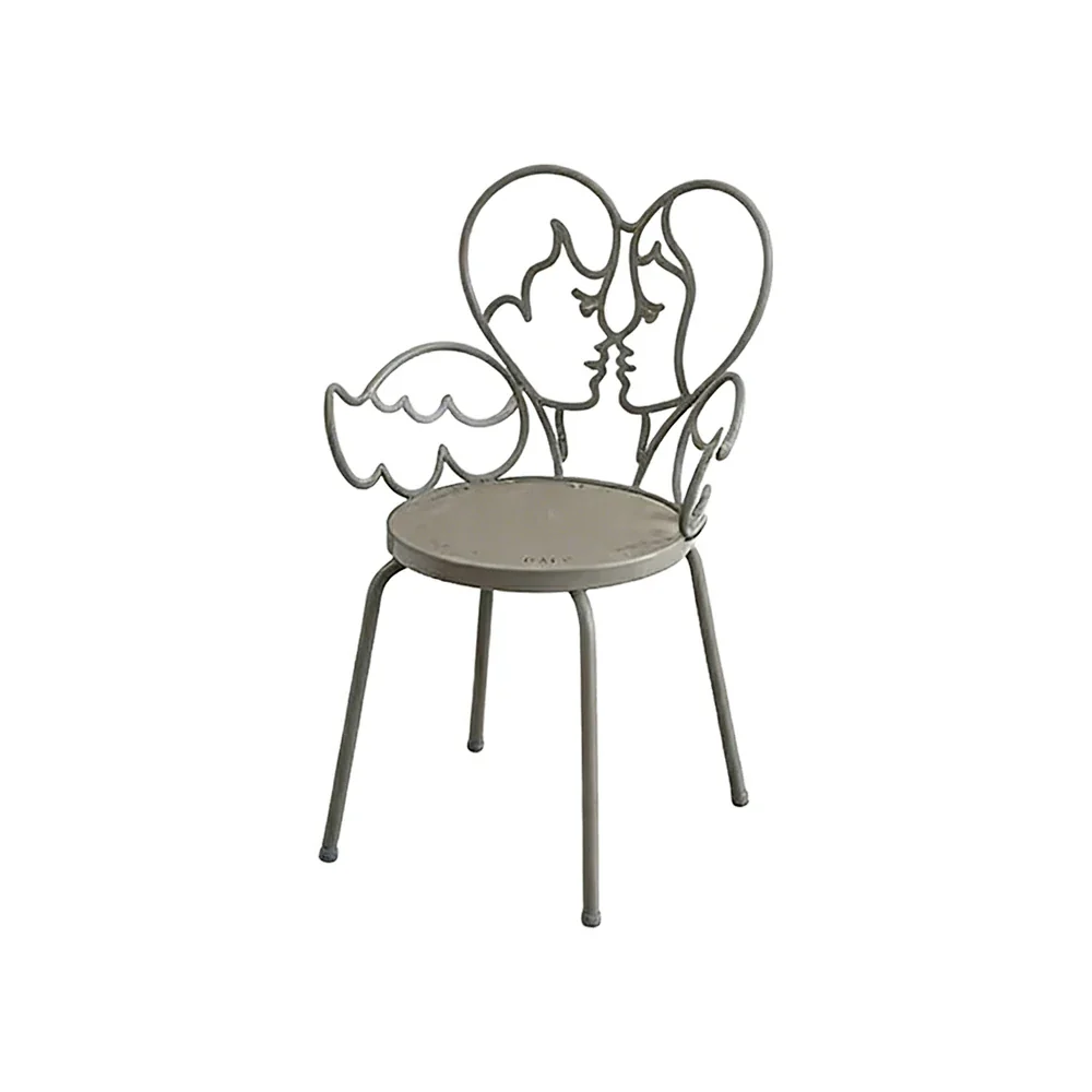 SOLARA Outdoor Dining Chair Lightweight Aluminium Frame Rust-Resistant Finish Romantic Backrest Design - Grey
