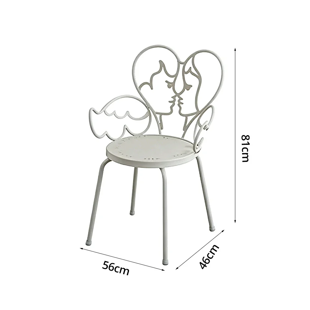 SOLARA Outdoor Dining Chair Lightweight Aluminium Frame Rust-Resistant Finish Romantic Backrest Design - White - Image 5