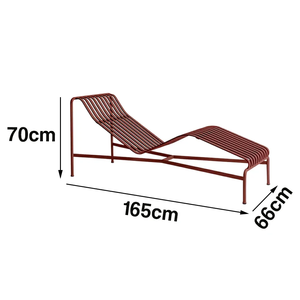 SOLARA Outdoor Metal Seating Collection - Bench, Lounger, Bar Stool & Dining Chair, Heavy-Duty Steel Frame, Weather-Resistant Finish - Wine - Image 45