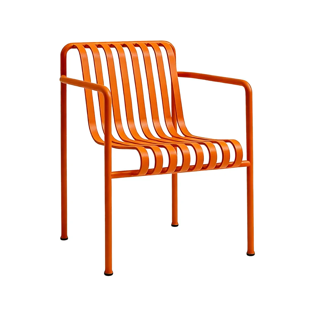 SOLARA Outdoor Metal Seating Collection - Bench, Lounger, Bar Stool & Dining Chair, Heavy-Duty Steel Frame, Weather-Resistant Finish - Orange - Image 36