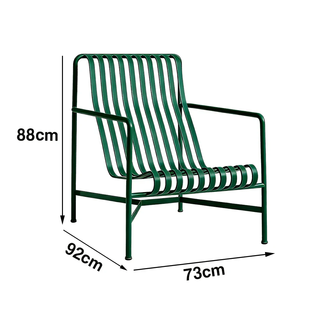 SOLARA Outdoor Metal Furniture Collection - Dining Table, Dining Chair & Lounger, Heavy-Duty Steel Frame, Weather-Resistant Finish - Green - Image 25