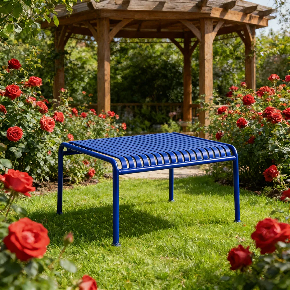 SOLARA Outdoor Metal Furniture Collection - Dining Table, Dining Chair & Lounger, Heavy-Duty Steel Frame, Weather-Resistant Finish - Blue - Image 39