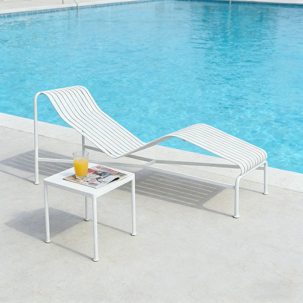 SOLARA Outdoor Metal Furniture Collection - Dining Table, Dining Chair & Lounger, Heavy-Duty Steel Frame, Weather-Resistant Finish - White - Image 27