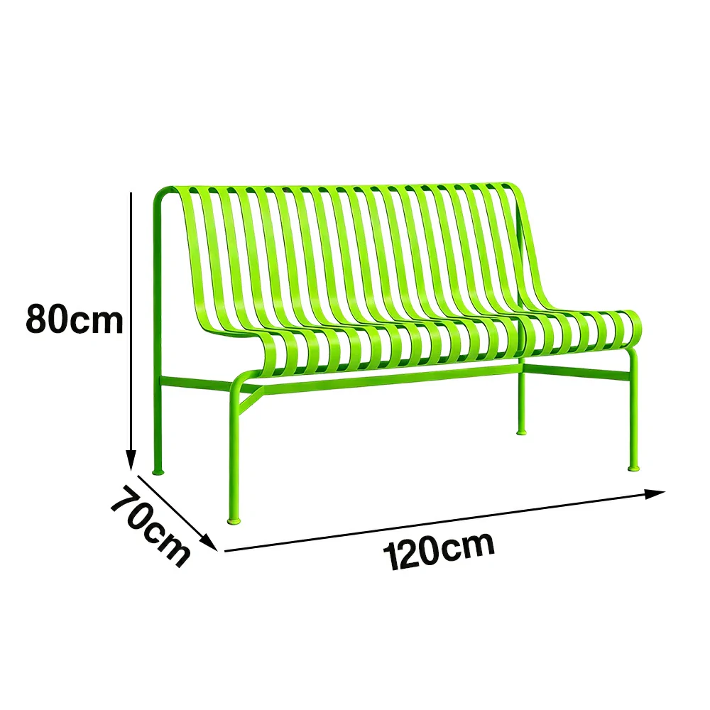 SOLARA Outdoor Metal Furniture Collection - Dining Table, Dining Chair & Lounger, Heavy-Duty Steel Frame, Weather-Resistant Finish - Light Green - Image 10