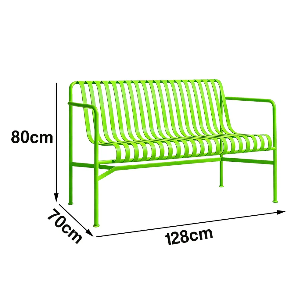 SOLARA Outdoor Metal Furniture Collection - Dining Table, Dining Chair & Lounger, Heavy-Duty Steel Frame, Weather-Resistant Finish - Light Green - Image 15