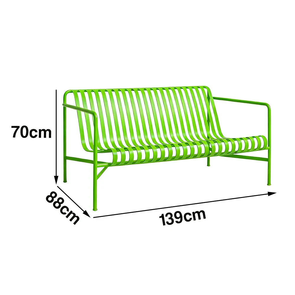 SOLARA Outdoor Metal Furniture Collection - Dining Table, Dining Chair & Lounger, Heavy-Duty Steel Frame, Weather-Resistant Finish - Light Green - Image 5