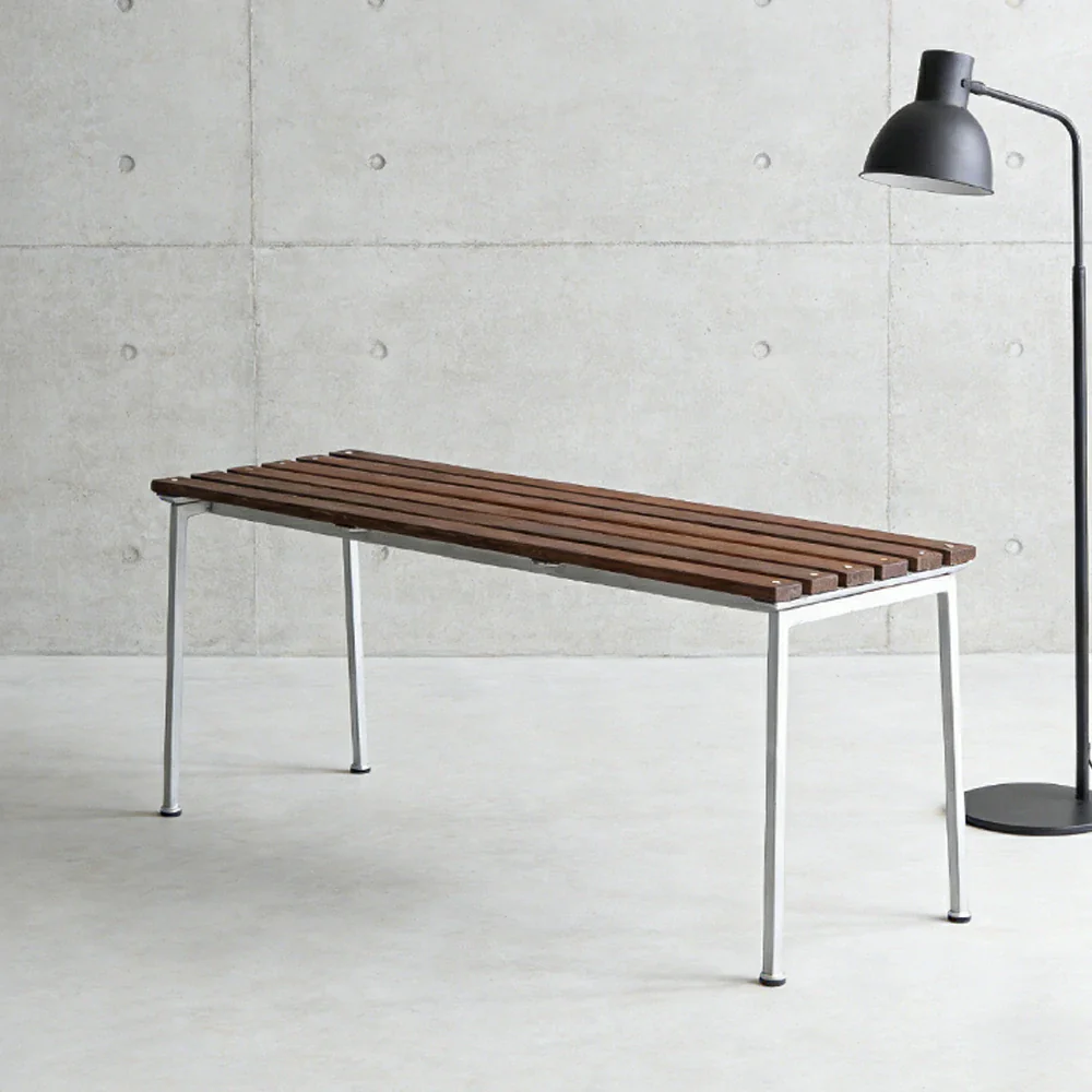 SOLARA Outdoor Bench - Rust-Resistant Powder-Coated Frame - Solid Wood Slat Seat - Durable Patio & Balcony Seating - Image 4