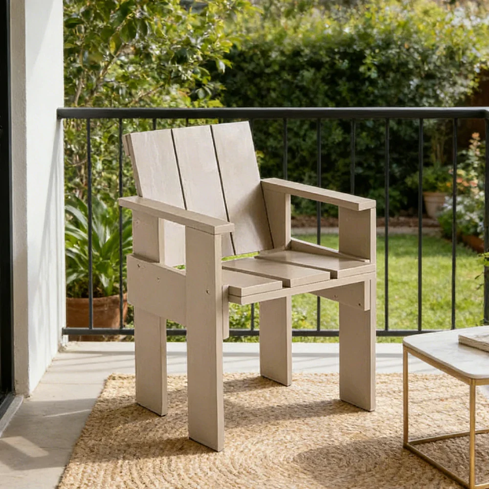 SOLARA Outdoor Dining Chair Heavy-Duty Frame Water-Based Coating Easy Assembly Patio Seating - Grey - Image 2