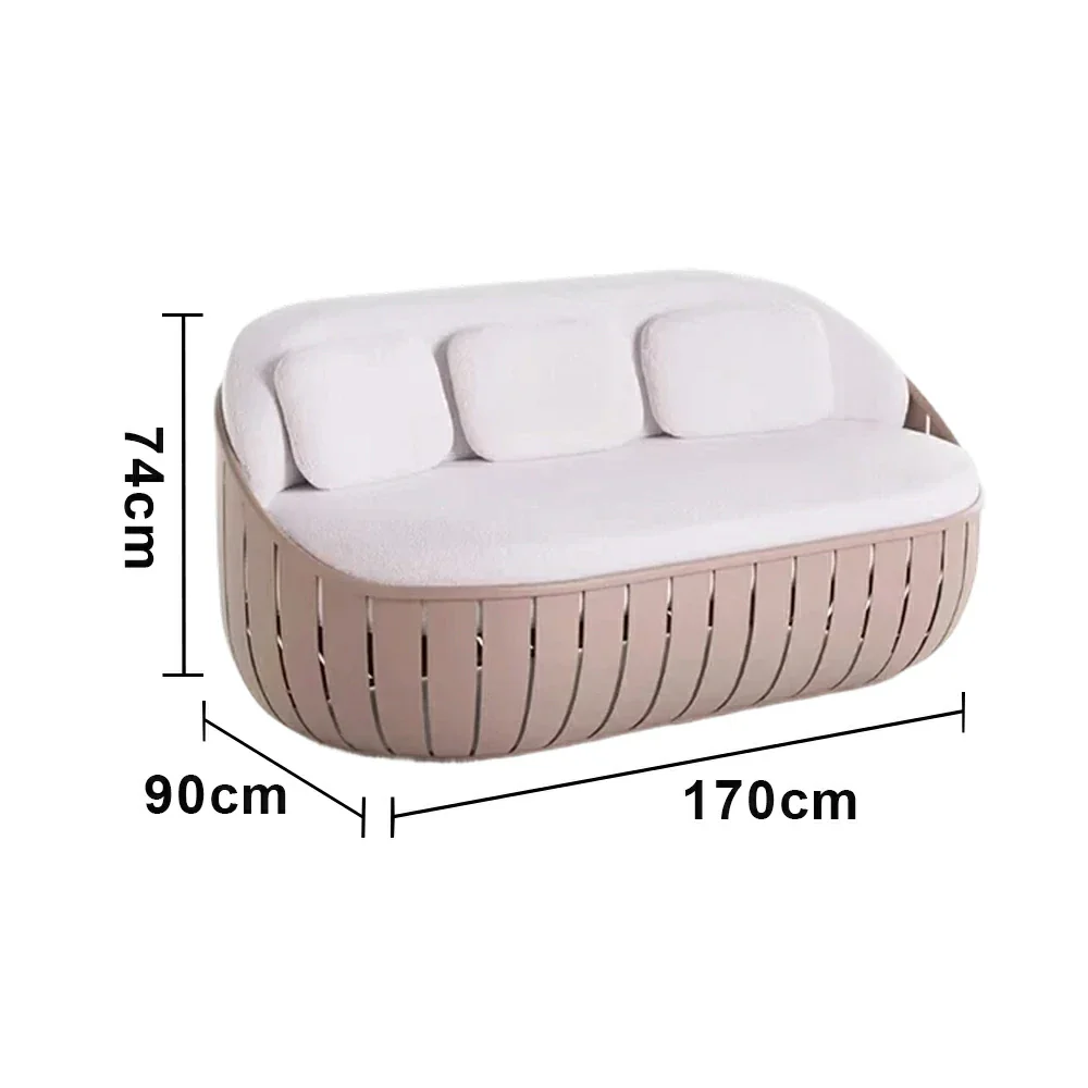 SOLARA Outdoor 2/3-Seater Sofa - Waterproof Fabric Cushions, High-Density Foam, Aluminium Frame, UV-Resistant Patio Lounge - Taupe - Image 5