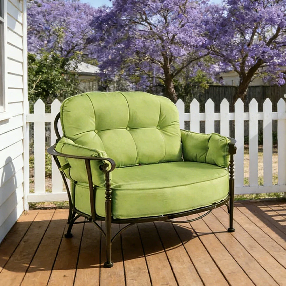 SOLARA Outdoor Sofa - Waterproof UV-Resistant Fabric, Quick-Dry Cushion, Powder-Coated Iron Frame, Comfortable Patio Garden Seating - Image 2