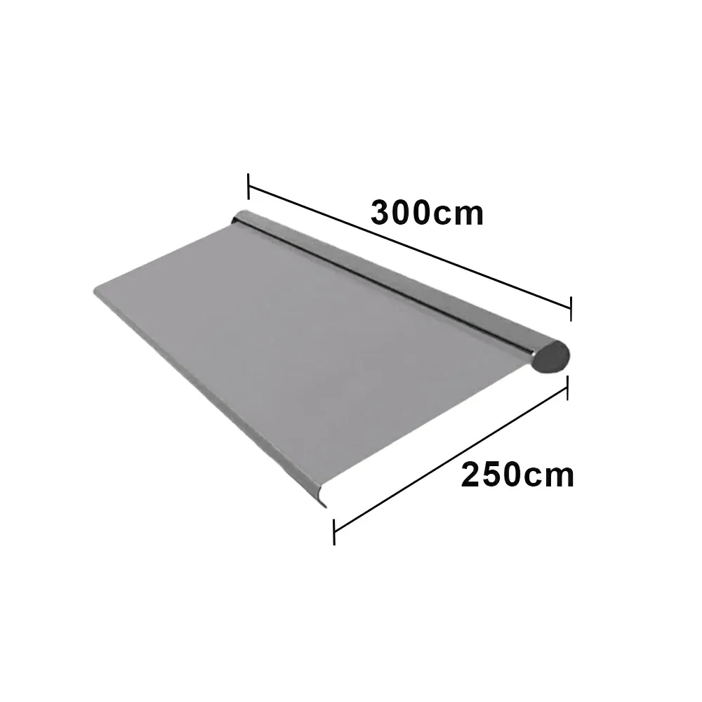 SOLARA Electric Retractable Awning Black Frame Remote Control Waterproof Aluminium 300/400/500cm Patio Balcony Outdoor Use - Grey - Image 6