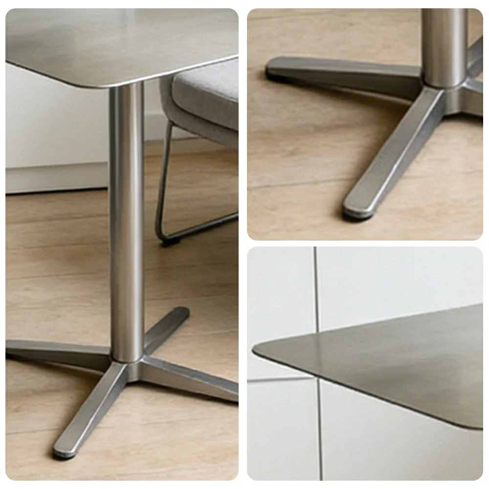 SOLARA Stainless Steel Solid Square Table Heavy Duty Stable Frame Multi-Size 50/60/80cm for Kitchen Café Dining - Image 3