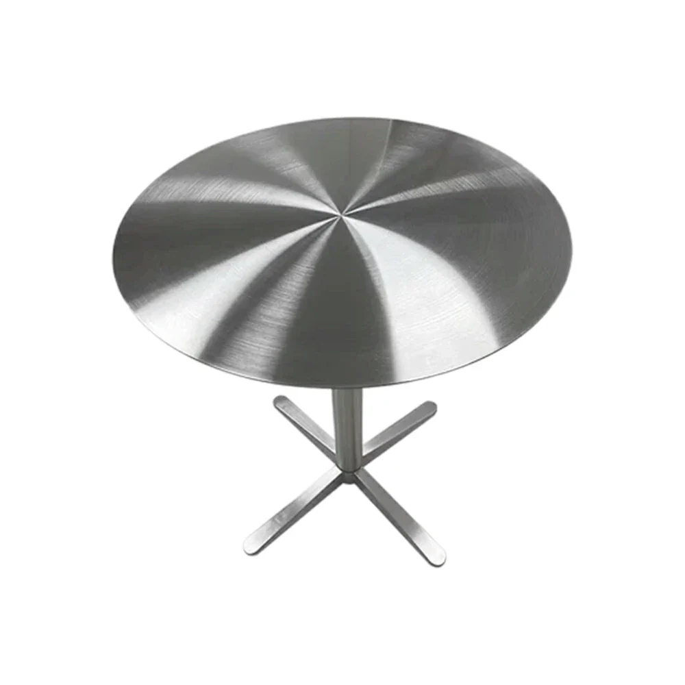 SOLARA Stainless Steel Solid Round Table Heavy Duty Stable Frame Multi-Size 50/60/80cm for Kitchen Café Dining