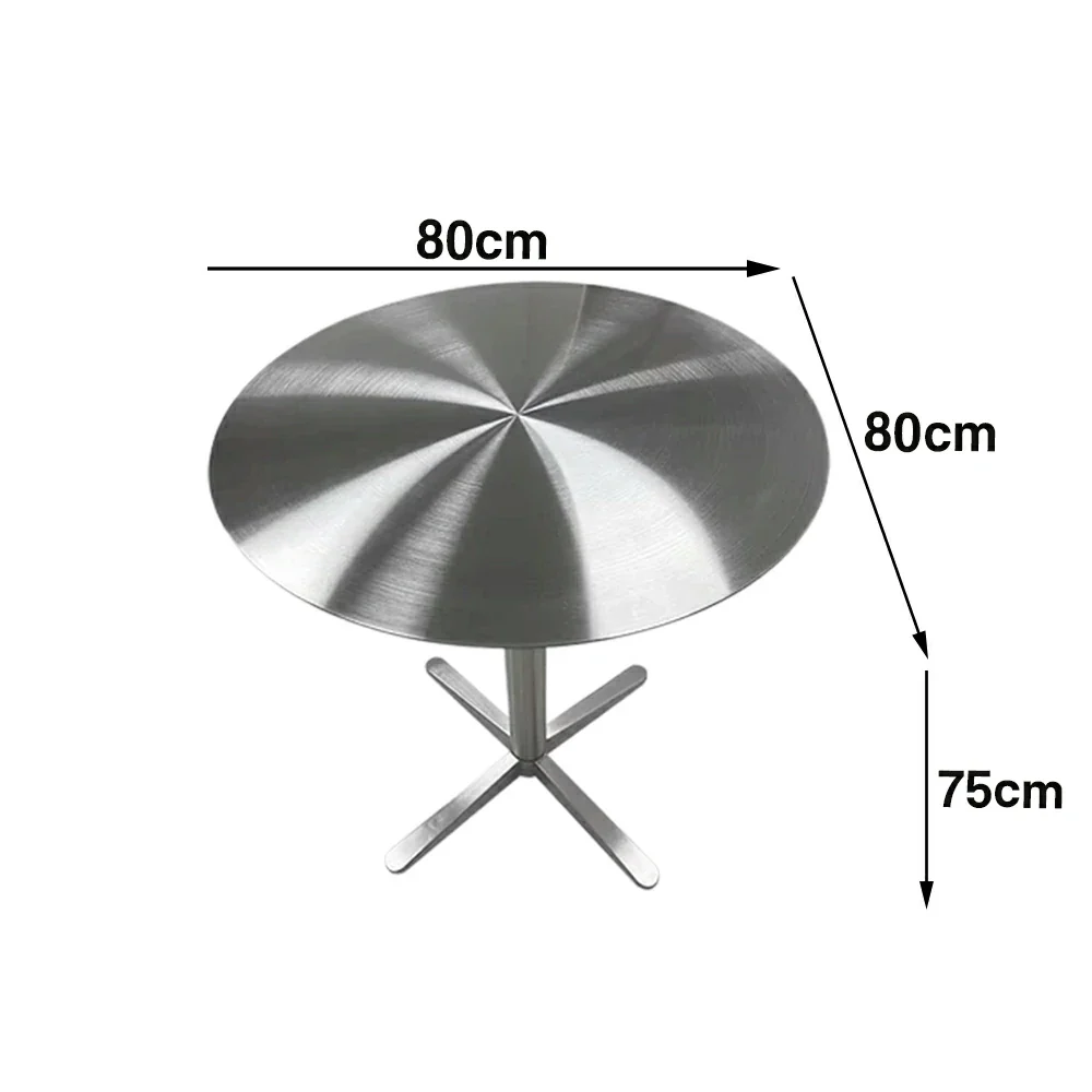 SOLARA Stainless Steel Solid Round Table Heavy Duty Stable Frame Multi-Size 50/60/80cm for Kitchen Café Dining - Image 7
