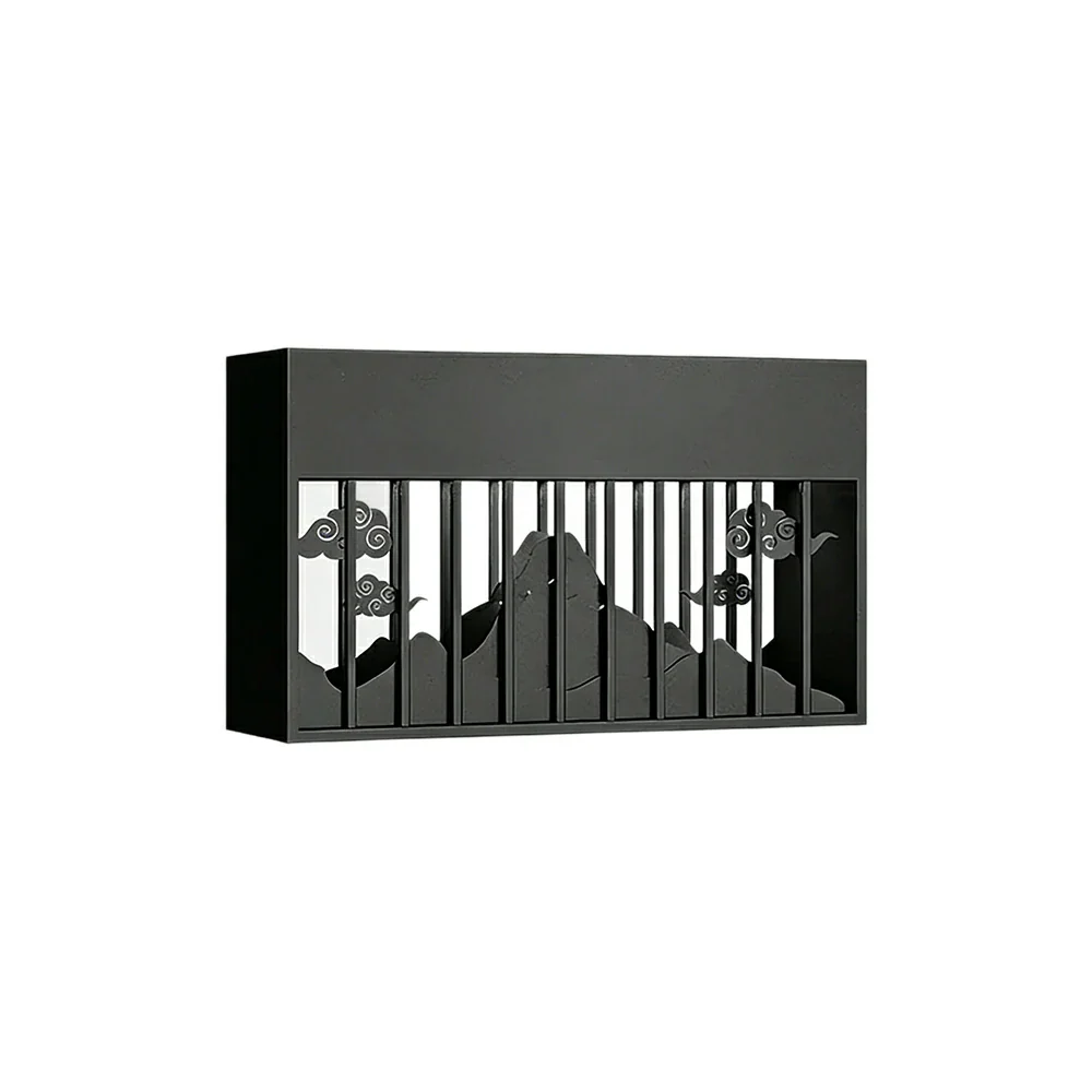 SOLARA Outdoor Signage Planter Box Galvanised Steel Laser Cut Anti Rust 80/100/120cm Commercial Garden Display Use - Black