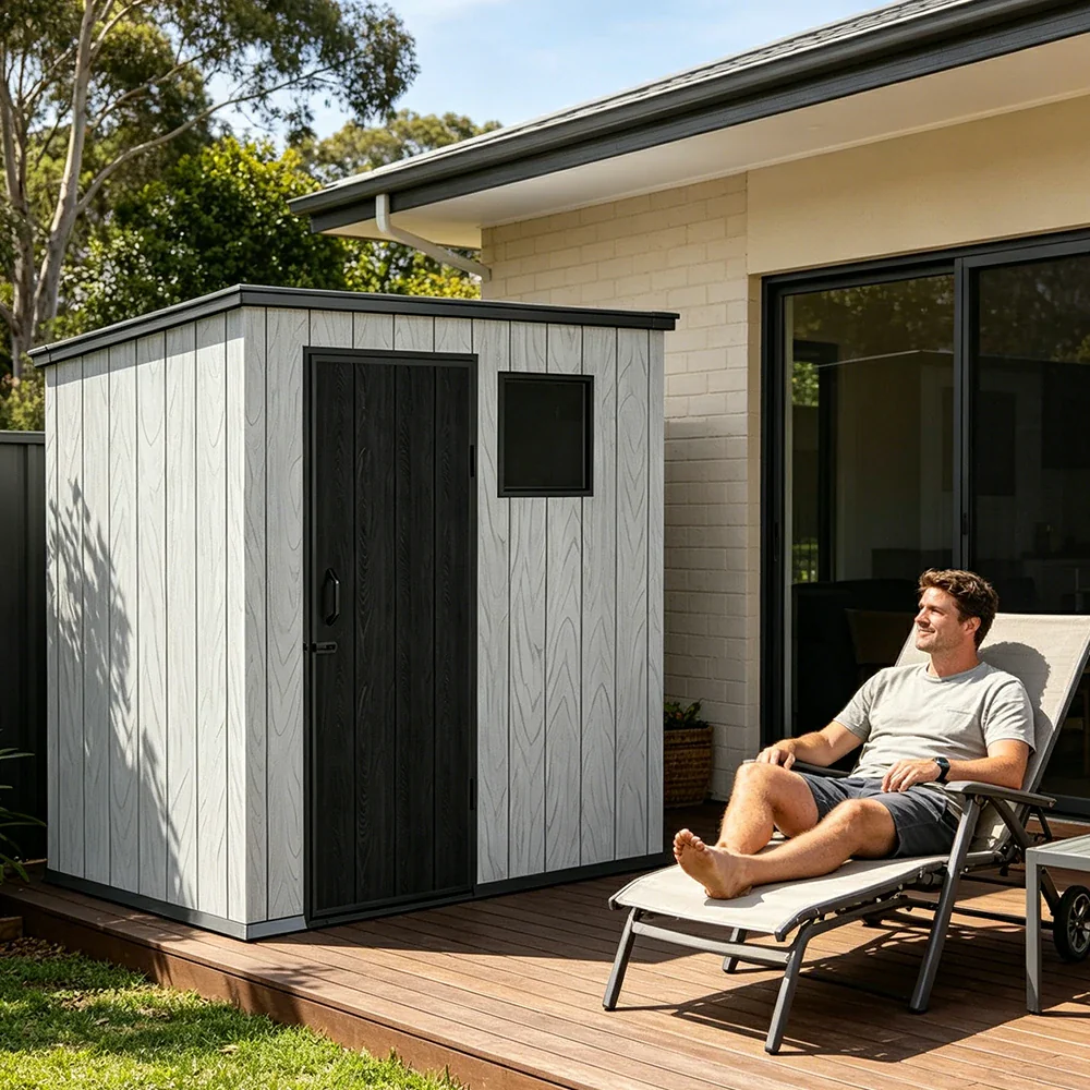SOLARA 6x4FT Outdoor Storage Shed Reinforced Structure Double Door Weather Resistant Large Capacity for Garden Backyard Patio - Image 7