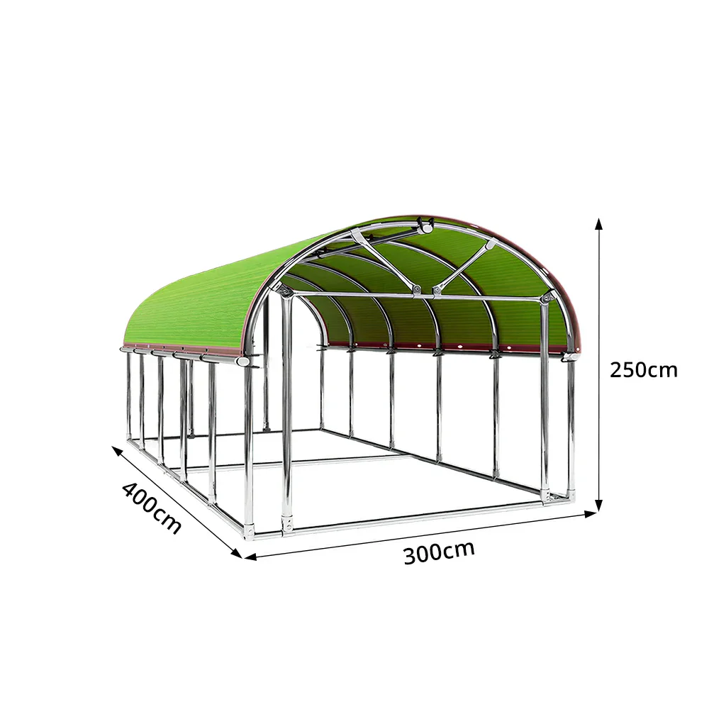 SOLARA Outdoor Car Canopy Sun Shade Waterproof Reinforced Frame 300/400cm for Driveway Patio Parking - Apple Green - Image 7